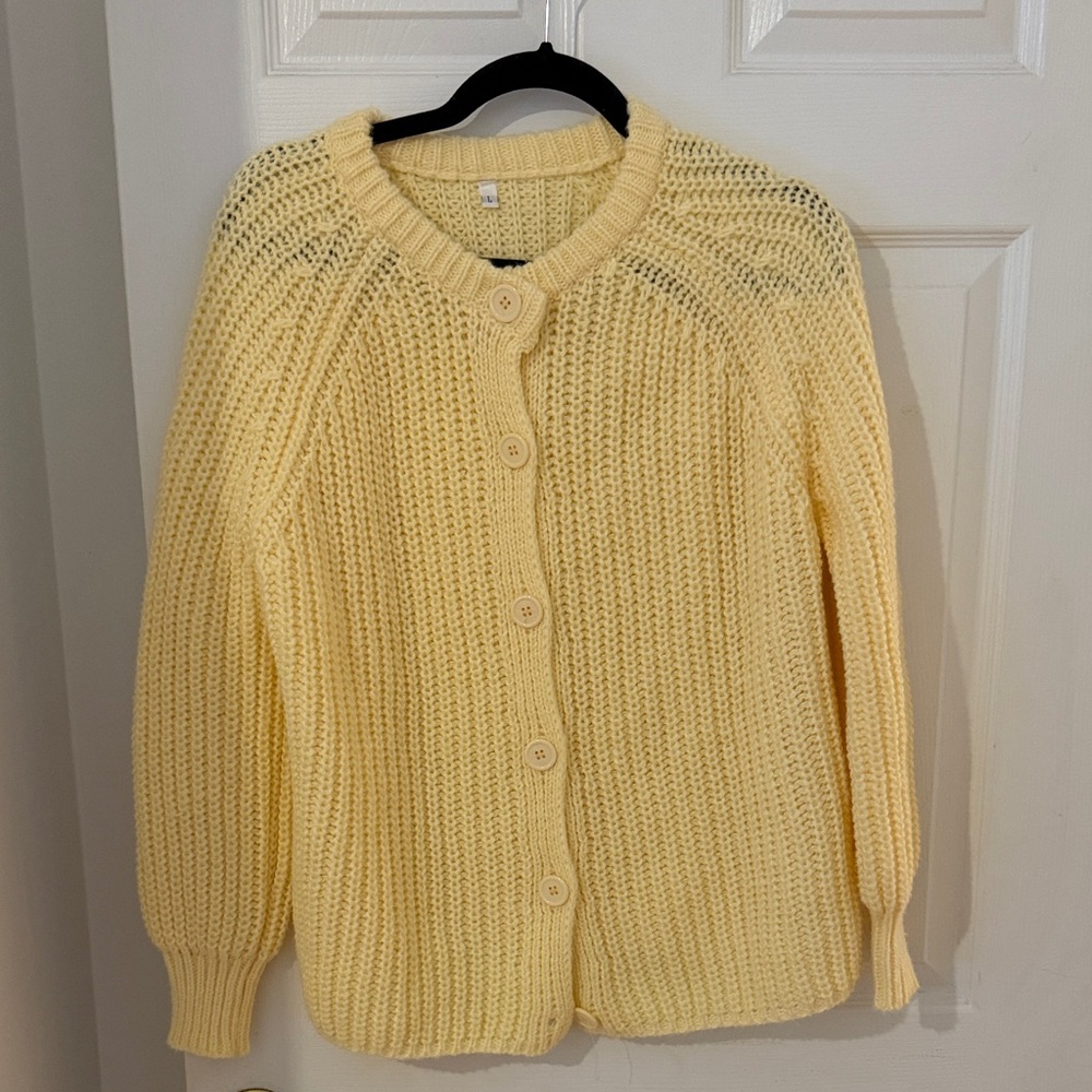 Yellow Button-Up Cardigan